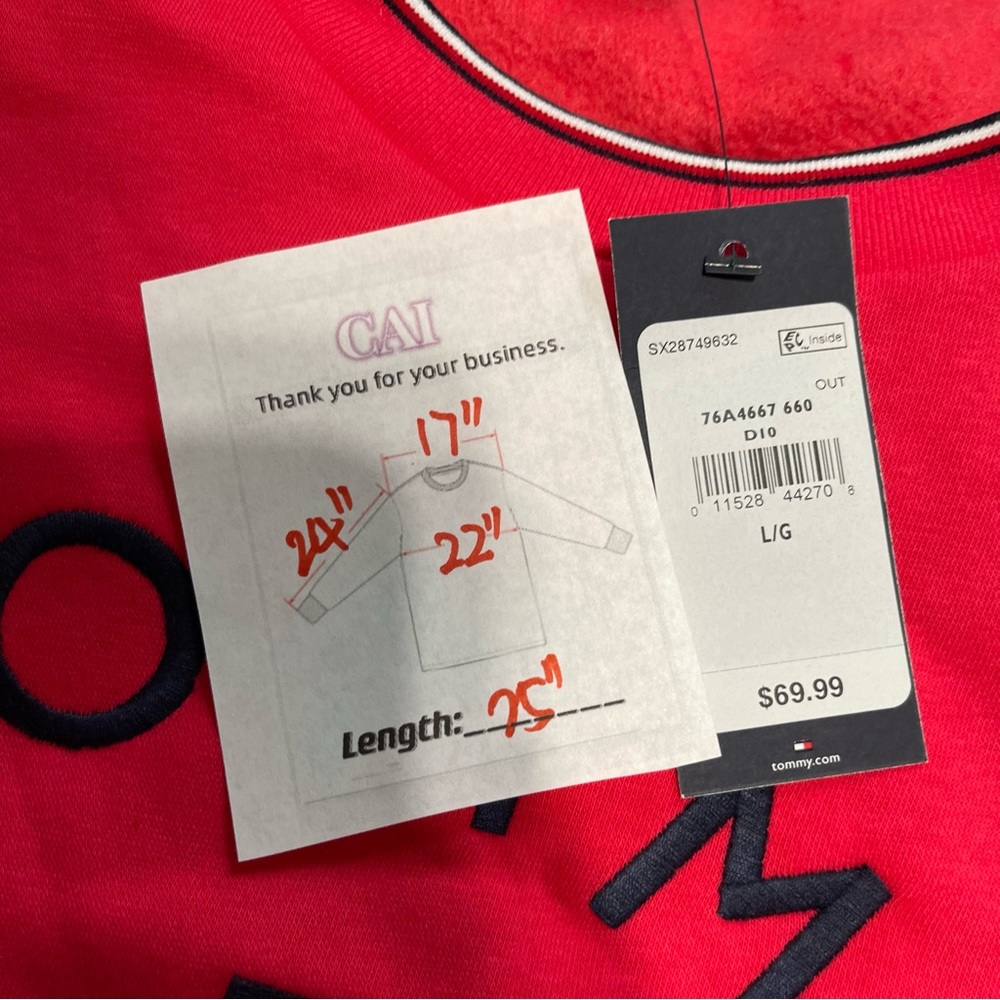 Size XXS&L -Tommy Hilfiger. Women’s Sweatshirt Pullover red Tops - Picture 6 of 9